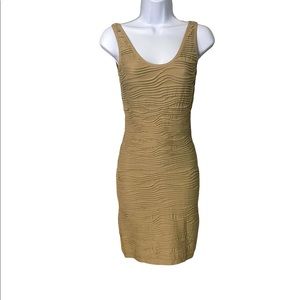 Two Hearts Dress Beige Form Fitting Stretchy Pullover Dress Women’s Size S/M
